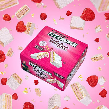 FITCRUNCH Wafer Protein Bars, Designed by Robert Irvine, 16g of Protein & 1g of Sugar (9 Bars, Raspberry Tart)