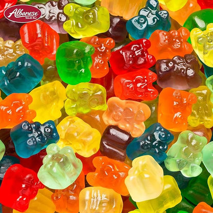 Albanese World's Best 12 Flavor Gummi Bears, Low Sodium, Fat Free, Gluten Free, 1 Ounce Bag of Candy (Pack of 200)