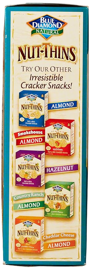Blue Diamond Almonds, Pecan Thins Gluten Free Cracker Crisps perfect for Snacking, 4.25 oz (Pack of 4)