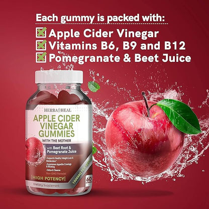 Apple Cider Vinegar Gummies for Weight Loss Apple Cider Vinegar with Mother Keto ACV Gummies Belly Fat Burner for Women AC Keto Gummies Metabolism Booster