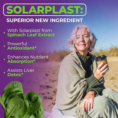 Liver Support with Artichoke Extract, Enzymes, Silymarin 50% Milk Thistle, Dandelion Root, Lipase & Protease, Solarplast® Antioxidants – Supports Detox, Digestion & Energy. 60 Capsules, 20 Day Supply