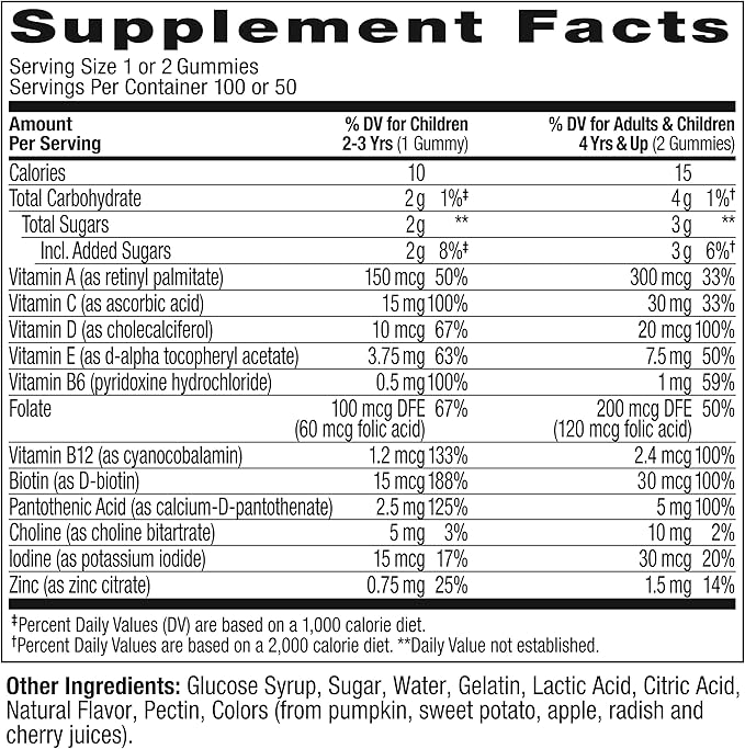 OLLY Kids Multivitamin Gummy Worms, Overall Health and Immune Support, Vitamins and Minerals A, C, D, E, Bs and Zinc, Kids Chewable Supplement, Sour Fruit Punch, 45 Day Supply - 100 Count