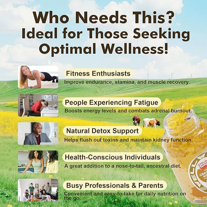 Well&Whole Grass Fed Beef Kidney Gummies, DAO Enzyme & Histamine Balance Support Supplement, DAO-Rich Food 5:1 Bovine Kidney Extract for Detox, Sugar-Free, 60 Gummies