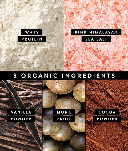 Truvani Organic Whey Protein Powder | Chocolate | 20g Grass Fed Whey Protein | 20 Servings | USDA Organic & Non-GMO | Gluten Free | No Gums, No Soy, No Stevia, No Added Sugars