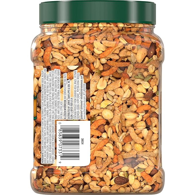 Southern Style Nuts Gourmet Hunter Mix, 23 Ounces, Sesame Sticks, Peanuts, Sunflower Kernels, Almonds, Cashews, and Pepitas (Pack of 2)