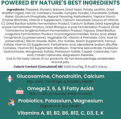 12-in-1 Multivitamin for Dogs - 240 Puppy and Senior Dog Vitamin and Supplement Soft Chews for Hip and Joint - Advanced Formula with Glucosamine, Omega 3,6,9, Vitamins, Probiotics, and More