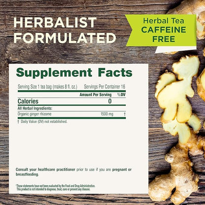Traditional Medicinals Organic Ginger Herbal Tea, 16 Tea Bags (Pack of 1)