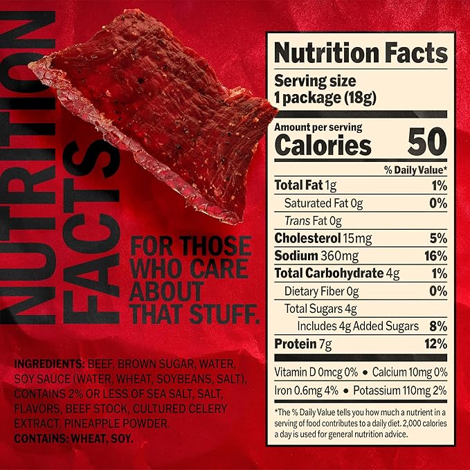Jack Link's Beef Jerky, Teriyaki, Multipack Bags - Flavorful Meat Snacks for Lunches, Ready to Eat Protein Snacks, Individual Packs - 7g of Protein, Made with 100% Beef - 0.625 oz (Pack of 20)