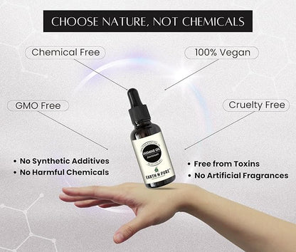 Earth N Pure Jasmine Essential Oil for Hair Growth, Skin Care, Pooja and Aromatherapy with Glass Dropper | 30 ML