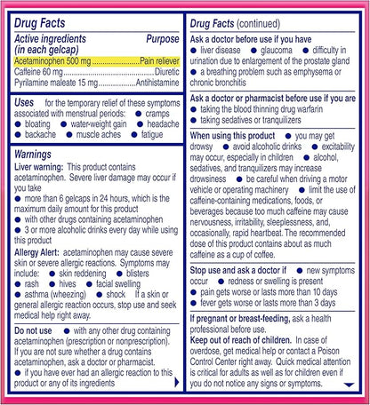 Midol Complete Gelcaps 24ct: Midol Complete Menstrual Pain Relief Gelcaps with Acetaminophen for Menstrual Symptom, PMS Relief, and Period Cramp Relief - 24 Count (Packaging May Vary)