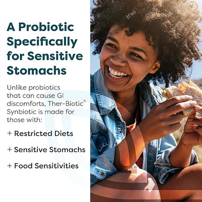 Klaire Labs SFI Health Ther-Biotic Synbiotic - Prebiotics and Probiotics for Women & Men - 50 Billion CFU Probiotic Capsules with Sunfiber - Digestive Health and Immune Support (60 ct)