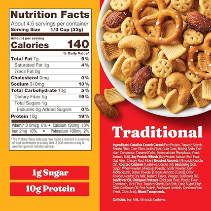 Catalina Crunch Protein Snack Mix - 10g Protein, 1g Sugar per Serving - Good Source of Fiber, Keto, Gluten Free - Traditional, 5.25 Ounce Bag (Pack of 1)