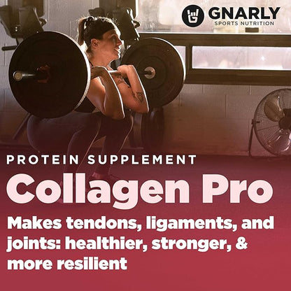 Gnarly Nutrition Collagen Peptides – Collagen Pro with Vitamin C, Zinc & Copper – NSF Certified Collagen Powder – Unflavored, 10 Stick Packs