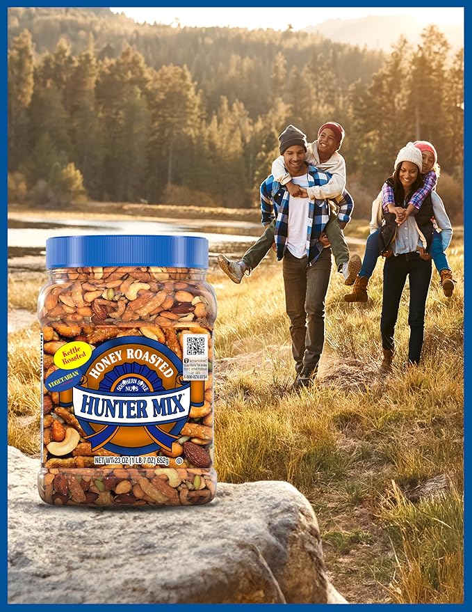 Southern Style Nuts Honey Roasted Hunter Bulk Trail Mix, 23 oz (Pack of 1), Honey Roasted Sesame Sticks & Peanuts, Sunflower Kernels, Almonds, Cashews & Pepitas, Mixed Nuts, Snacks for Adults & Kids