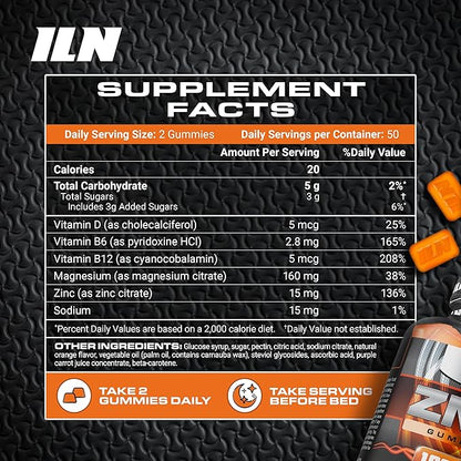 Iron Labs ZM6 Gummies – High Strength Zinc Magnesium Gummies for Men & Women (100 Count, Orange Flavor, Vegan) – Magnesium Citrate and Zinc Citrate Supplements with Vitamin B6 and D3