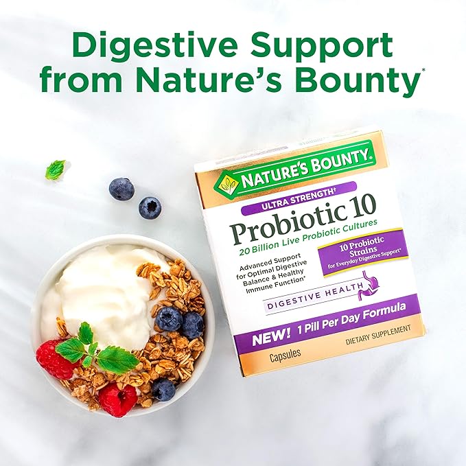 Nature's Bounty Probiotic, Controlled Delivery Dietary Supplement, Supports Digestive, Intestinal and Immune Health, 30 Caplets, 30 Total Servings (Pack of 2)