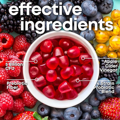 her own Probiotic & Prebiotic Gummy, Supports Digestive Health, Promotes Healthy Gut, Supports Immune Health, 5 Billion CFUs, Gluten and Soy Free, Vegan, 60 Gummies, 60 Servings