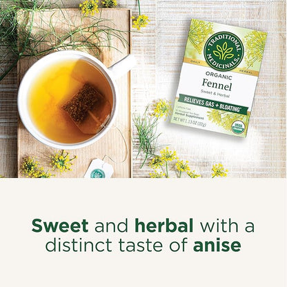 Traditional Medicinals Tea, Organic Fennel, Promotes Healthy Digestion, 16 Tea Bags