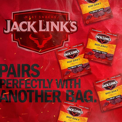 Jack Link's Teriyaki Beef Jerky Multipack - (5 Pack) 0.625 oz Bags - Ready to Eat Real Meat Protein Snacks - 7g Protein per Serving - Made with 100% Real Beef