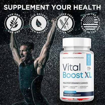 Vital Boost XL Gummies, Official VitalBoost X L Gummys for Men with All Natural Ingredients, Vital Boost XL Advanced Health & Wellness Support with Premium Active Lifestyle Vitamins (60 Gummies)