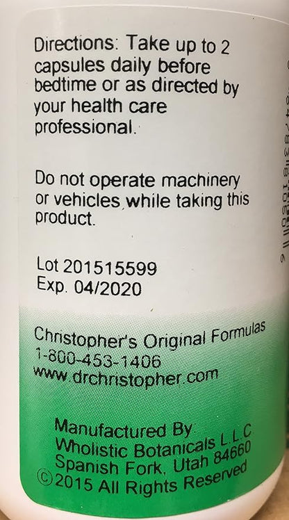 Christopher's Original Formulas Slumber Capsules, Natural Sleep Aid, 100 Veg Caps