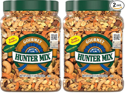 Southern Style Nuts Gourmet Hunter Mix, 23 Ounces, Sesame Sticks, Peanuts, Sunflower Kernels, Almonds, Cashews, and Pepitas (Pack of 2)