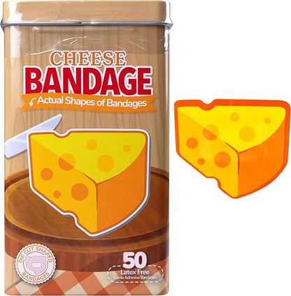 BioSwiss Bandages, Cheese Shaped Self Adhesive Bandage Set, Latex Free, Sterile Wound Care, 50 Count
