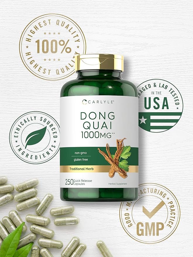 Carlyle Dong Quai Capsules | 250 Count | Non-GMO and Gluten Free Supplement | Traditional Herb