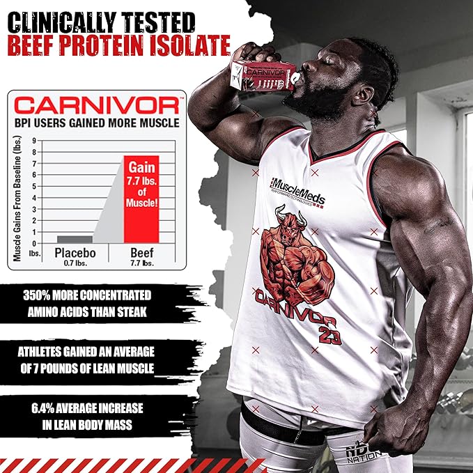 MuscleMeds Carnivor RTD, Ready to Drink Protein, Lactose Free, Sugar Free, 40g Isolate Protein, Muscle Building, Recovery, Halal Certified, Fruity Cereal, 16.9 Fl Oz (Pack of 12)