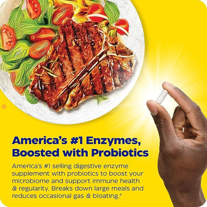 Enzymedica Digest Gold + Probiotics, 2-in-1 Digestive Enzymes & Probiotic Support, Promotes Gut Health with 1 Billion Active Cultures, 90 Capsules