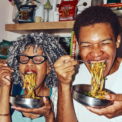Momofuku Sweet and Spicy Noodles Ramen Noodles by David Chang, 4 Pack of Restaurant Quality Air-Dried Instant Noodles Now with More Sauce & 10g of Protein