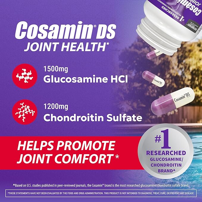Nutramax Laboratories Cosamin® DS Joint Health Supplement with Glucosamine & Chondroitin for Adult Men & Women, Joint Supplement, 210 Capsules