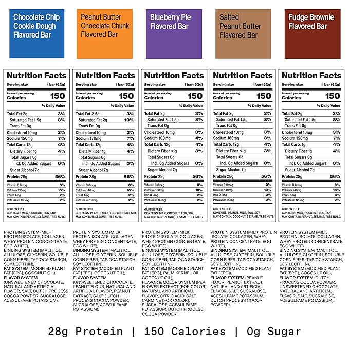 David Protein Bar, David Favorites, 60 Protein Bars | 28g of Protein | 150 Calories | 0g of Sugar - High Protein, Low Carb, Gluten Free Protein Bar, Pack of 60