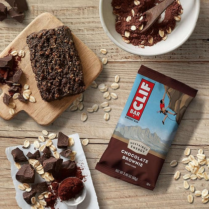 CLIF BAR - Energy Protein Bars - Chocolate Brownie - Made with Organic Oats - Energy Bars - Non-GMO - (15 Pack)