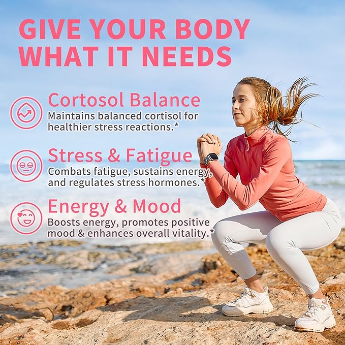 Cortisol Gummies for Women,Cortisol Manager with Ashwagandha,Magnesium,L-theanine,Phosphatidylserine,Rhodiola Rosea,Black Pepper for Mood Support,Adrenal Balance,Sleep,Vegan,Apple Flavor,180 Count
