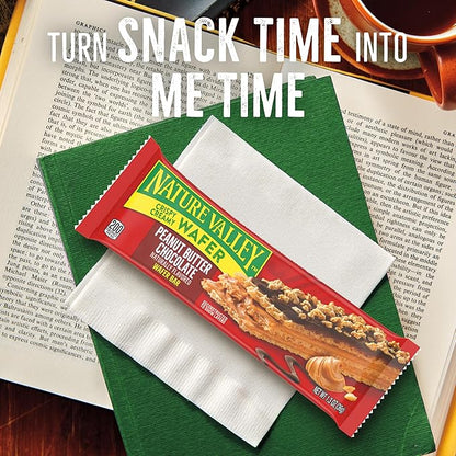 Nature Valley Crispy Creamy Wafer Bars, Peanut Butter Chocolate, 4g Protein, 5 Bars, 6.5 oz