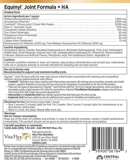 Vita Flex Pro Equinyl Formula with Hyaluronic Acid, Horse Joint Supplement, 3.75 Pounds, 60-Day Supply