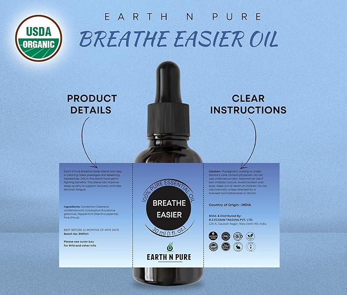 Earth N Pure Essential Oil Blend for Breathe Easier 30 ml