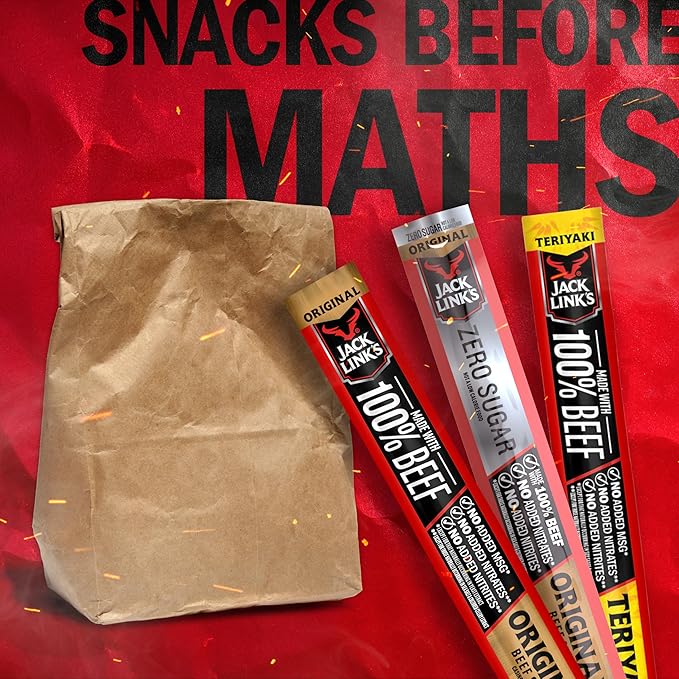 Jack Link's Beef Jerky Sticks Variety Pack - Original, Teriyaki & Zero Sugar - Made with 100% Real Beef - Ready to Eat Real Meat Protein Snacks - 5g Protein per Serving - (20 Pack) 0.92 oz Meat Sticks
