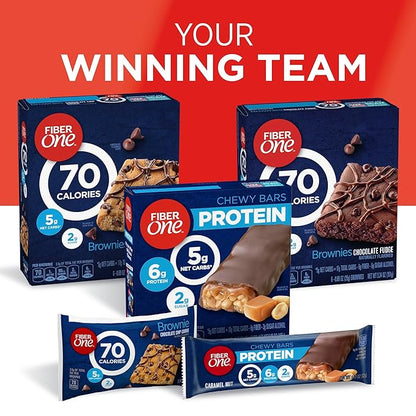 Fiber One 70 Calorie Brownies, Chocolate Fudge Snack Bars, 6 Ct, 5.34 oz (Pack of 8)