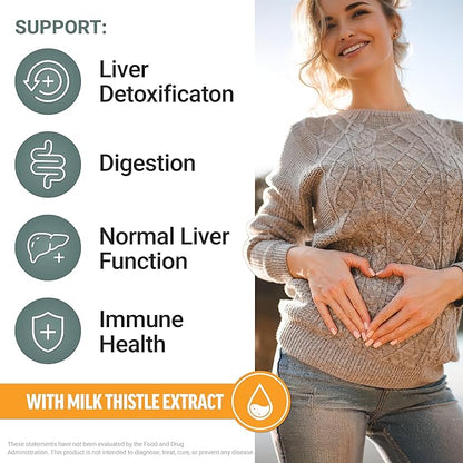 Force Factor Liver Detox, Liver Cleanse Detox & Repair Supplement, with Milk Thistle, Turmeric & Ginger to Support Digestion & Immune Health, Citrus Punch, 60 Soft Chews