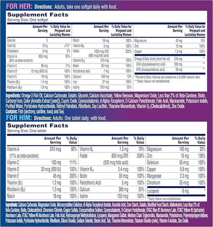 A Day Men's & Women's Pre-Pregnancy Multivitamin Softgel Including Vitamins A, Vitamin C, Vitamin D, B6, B12, Folic Acid & More, Supplement for Before, During, and Postnatal, 60 Count (Pack of 2)