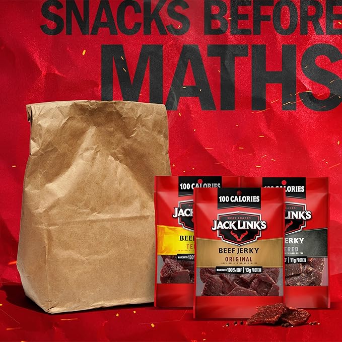 Jack Link's Beef Jerky Variety Pack – Includes Original, Teriyaki and Peppered Jerky, Bulk Protein Snack Pack, Good Source of Protein, Meat Snacks Made with 100% Beef – 1.25 Oz (Pack of 15)