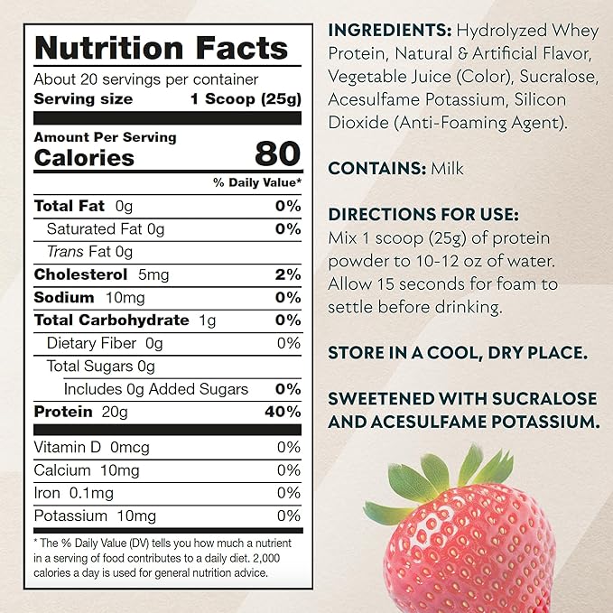 Myprotein Clear Whey Isolate Protein Powder, 20 Servings (1.1lbs) Strawberry, 20g Protein per Serving, Naturally Flavored Drink Mix, Daily Protein Intake for Superior Performance