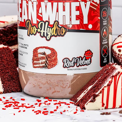 Musclesport Lean Whey Revolution™ Protein Powder - Whey Protein Isolate - Low Calorie, Low Carb, Low Fat, Incredible Flavors - 25g Protein per Scoop - 2lb Red Velvet