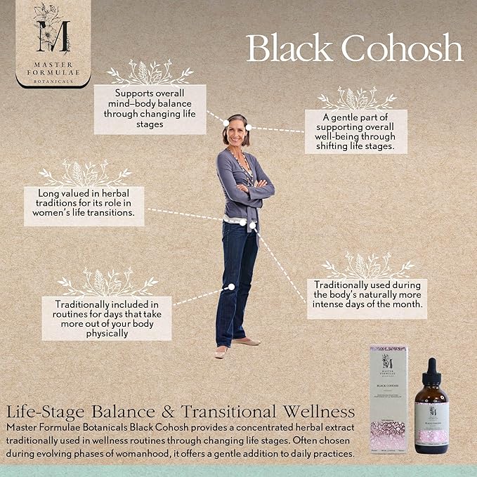 Master Formulae Botanicals Black Cohosh | Life-Stage Balance & Transitional Wellness | 100mL Herbal Tincture