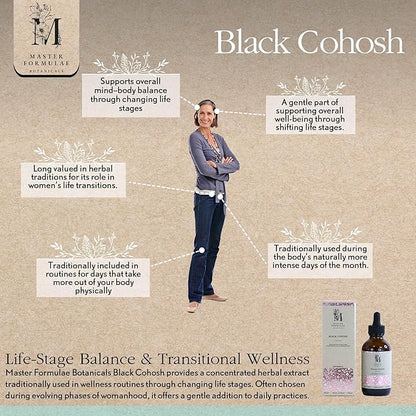 Master Formulae Botanicals Black Cohosh | Life-Stage Balance & Transitional Wellness | 100mL Herbal Tincture