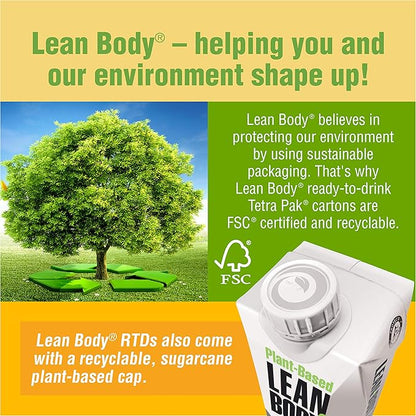 Lean Body Ready-to-Drink, Plant-Based Vegan Vanilla Caramel Protein Shake, 30g Protein, No Artificial Flavors, Sweeteners or Colors, Non GMO, Gluten Free, Premium Pea & Rice Blend (Pack of 12)