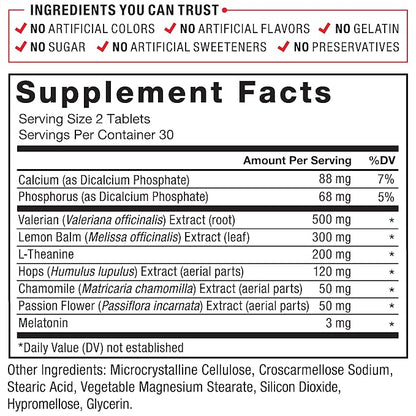 Force Factor Somnapure Drug-Free Sleep Aid for Adults for Occasional Sleeplessness with Melatonin & Valerian, Non-Habit-Forming Sleeping Pills, Wake Up Refreshed, 60 Tablets (Pack of 2)
