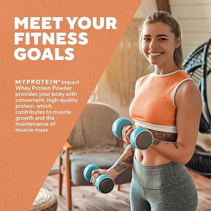 Myprotein Impact Whey Protein Powder, 2.2 Lbs (33 Servings) Unflavored, 22g Protein & 5g BCAA Per Serving, Protein Shake for Superior Performance, Muscle Strength & Recovery, Gluten Free